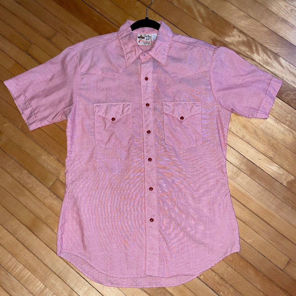 COWBOY JOE BY ATLANTIC Vintage Pearl Snap Short Sleeve Shirt Western Rodeo Ranch